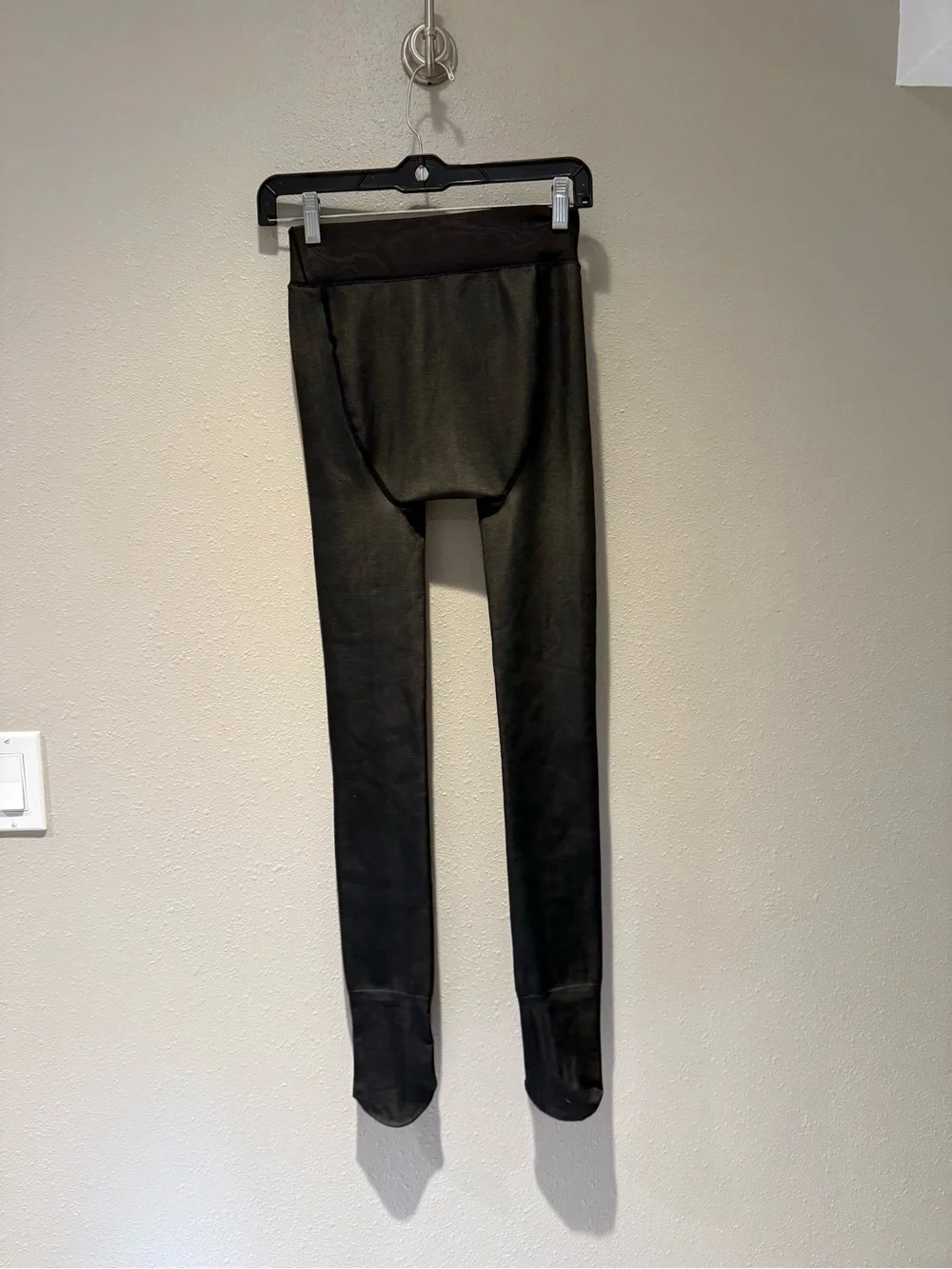 Set of 2 High-Waisted Black Thermal Fleece Lined Tights Leggings Size Small